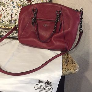 Coach - Red leather crossbody